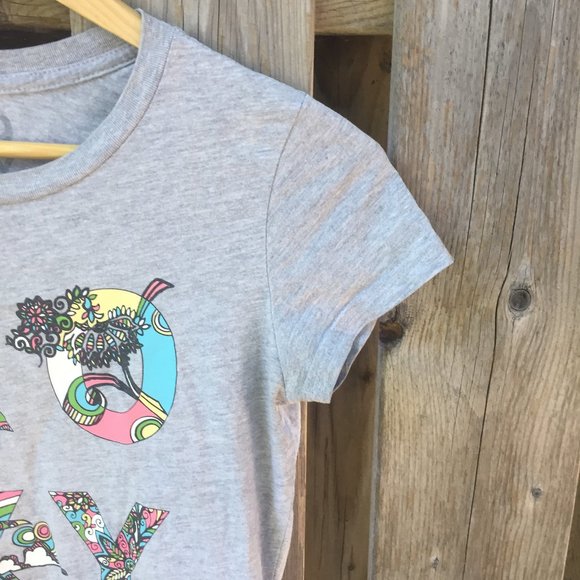 ROXY grey short sleeve tee - size S - Picture 3 of 4
